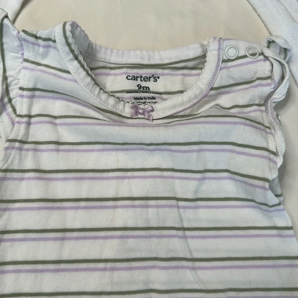Carter's size 9 months bundle Pink and White Bodysuits Set for Everyday Comfort.